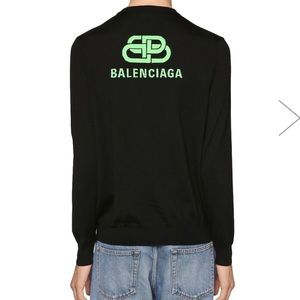 Balenciaga Mens Sweatshirt (S) Black/white